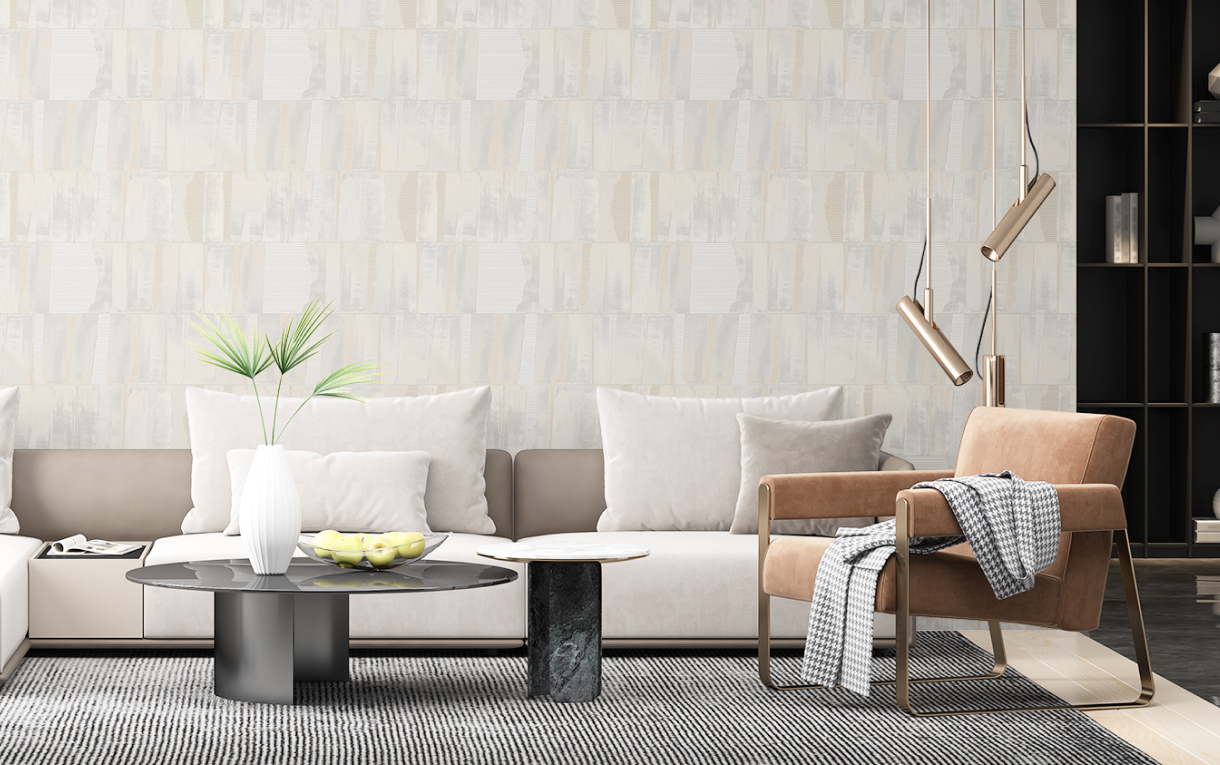 Grey Textured wallpaper for living room space